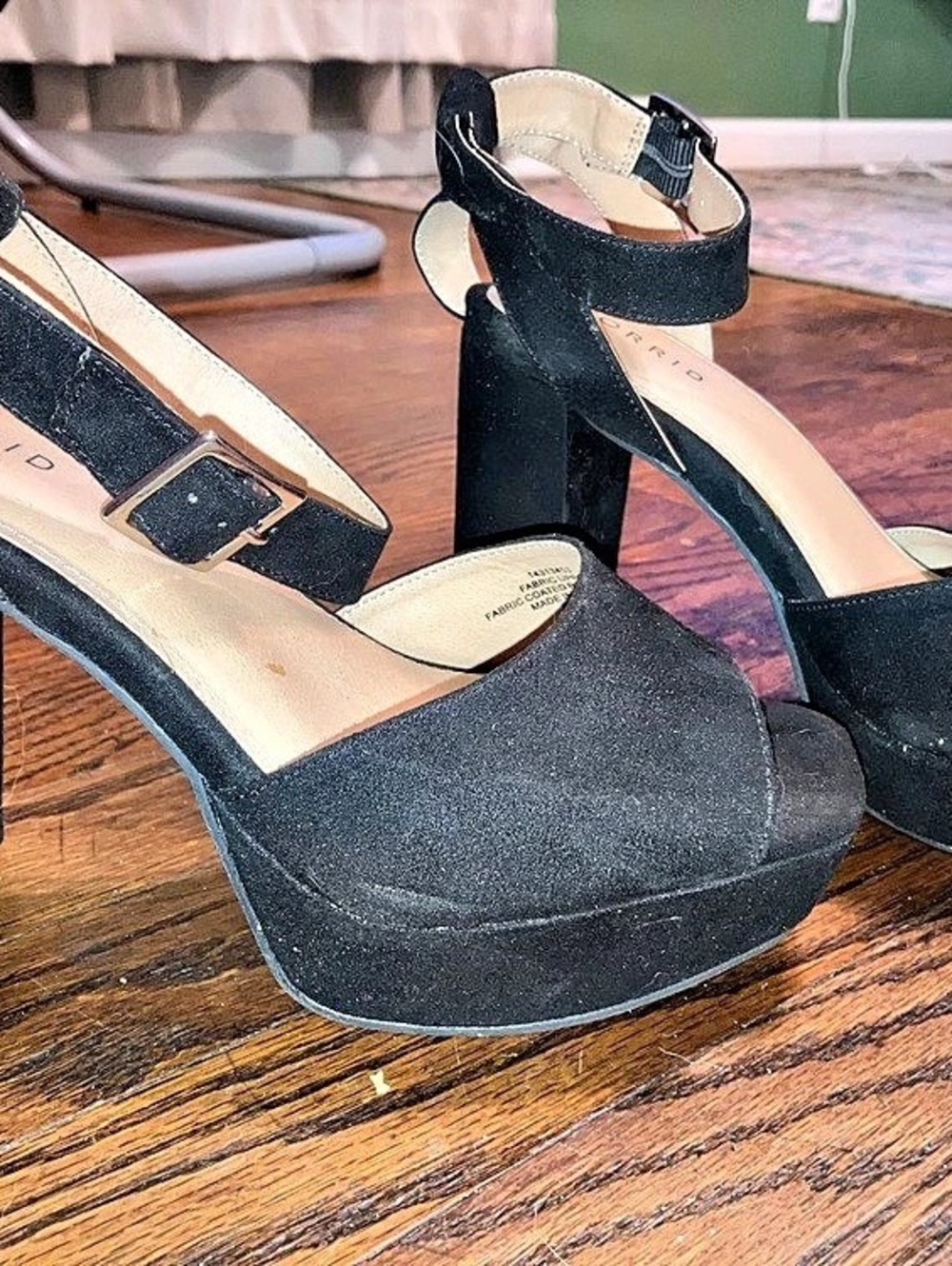 TORRID Dual Band Platform Heel Black Platform Ankle Strap Heels